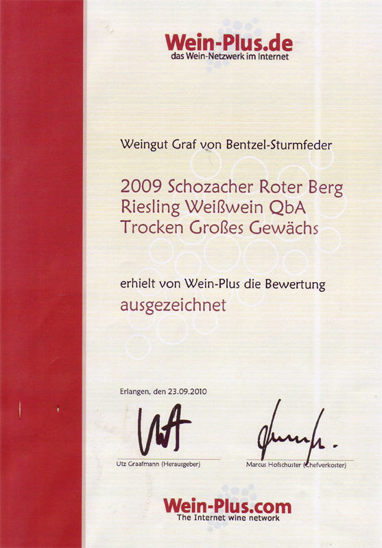 2009 Schozacher Roter Berg Riesling Weißwein